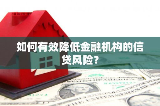 港南如何有效降低金融机构的信贷风险？